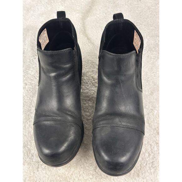 Sorel Evie Wedge Chelsea Boots Womens Ankle Booties Black Leather Size 9 - Picture 4 of 8
